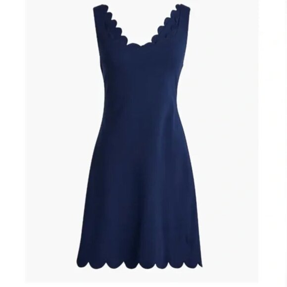 J. Crew Scalloped active dress in Navy NWOT - Picture 8 of 11